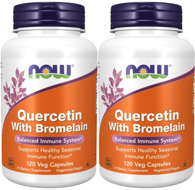 NOW Foods 鳳梨酵素槲皮素素食膠囊, 120顆, 2罐