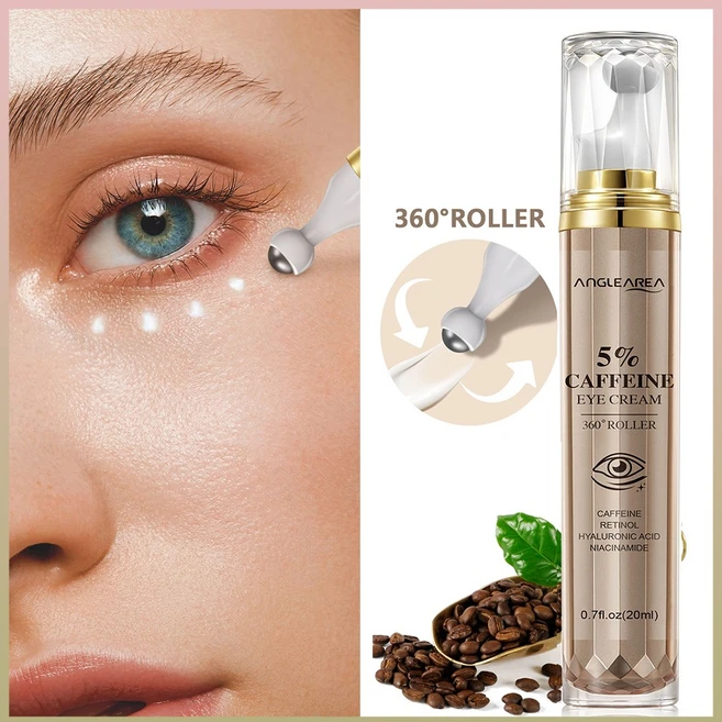 카페인 아이세럼 다크서클 케어 주름개선 탄력 아이백크림 롤온 마사지 수분 아이크림, 1개, 20ml - 쿠팡