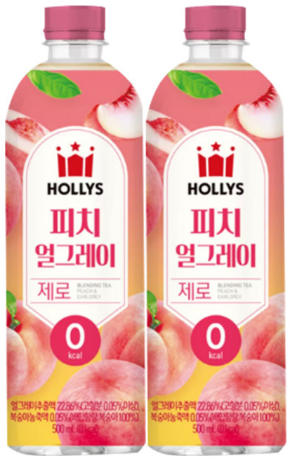 할리스 피치 얼그레이 제로, 2개, 500ml