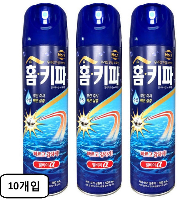 홈키파 엘비이 알파 수성에어졸 살충제, 10개, 500ml