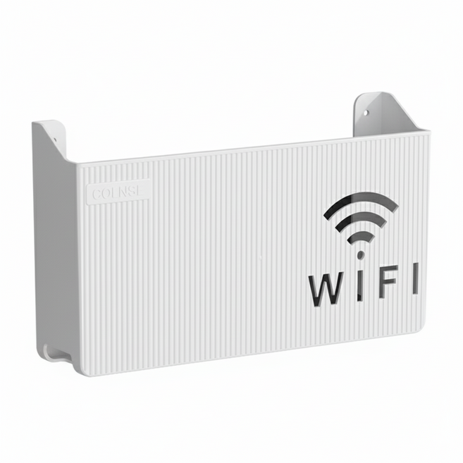 젠블리스 무선 공유기 셋톱박스 라우터 보관함 벽면 와이파이 브라켓, 화이트