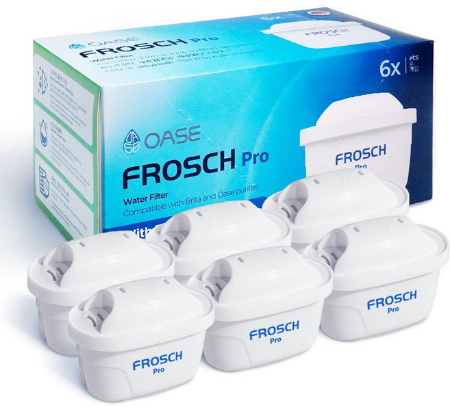 오아세 브리타 정수기 필터 호환 프로쉬 프로 필터, 6개, Pro (브리타정수기필터 호환)