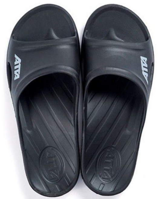 ATTA 拖鞋 專為人體工學設計 健康EVA足弓支撐 扁平足男女夏季防滑拖鞋 ET7, 黑色【扁平足福音】,11碼【建議44至45】