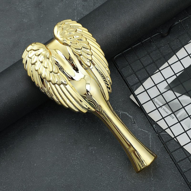 천사 날개 휴대용 헤어 브러쉬 미용 빗, 금색, 1개