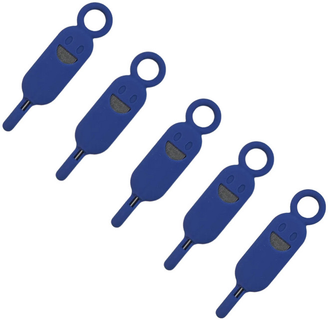 SIM 카드 유심 홀더 실리콘 교체핀 제거 여행, 5개, 블루