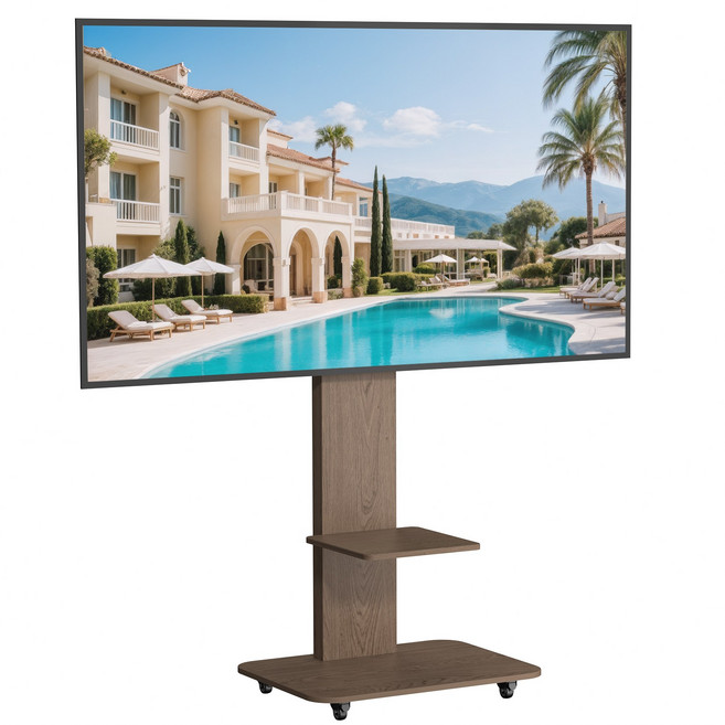 UNHO TV스탠드 이동실 티비 거치대 32-65인치 LG 삼성 일반브랜드 호환 나무+철제, U-X1928