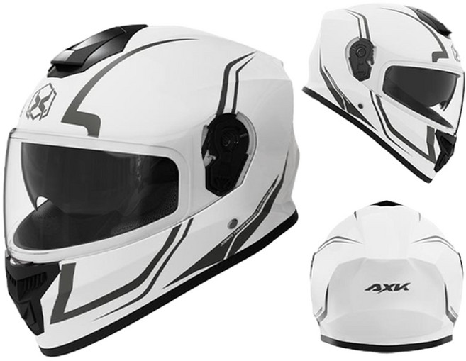 AXK 902 全罩式機車安全帽, 902 面具白 - 高畫質雙鏡