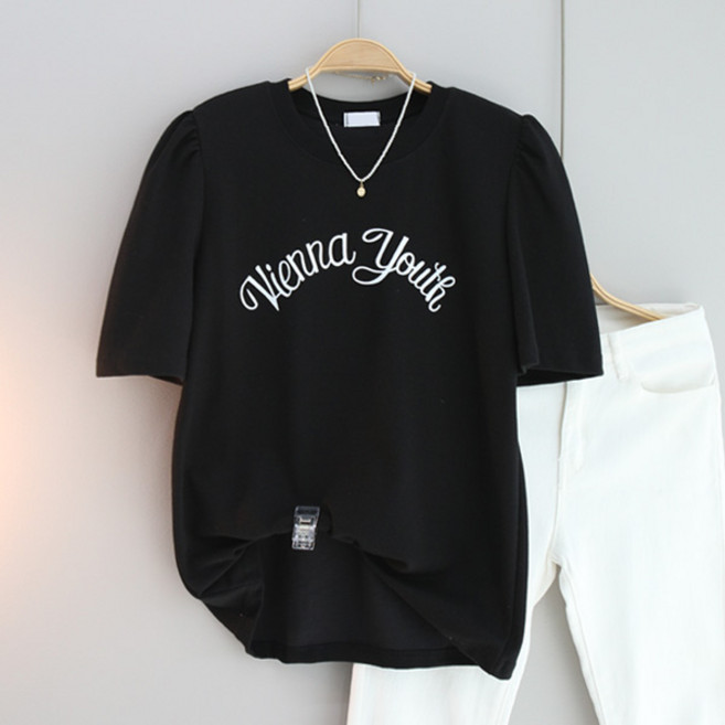 달콩 여성 셔링티 여름 반팔티 VIENNA퍼프소매반팔티