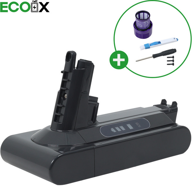 에코엑스 다이슨 청소기 배터리 교체 V6 V7 V8. V10 V11 KC인증 삼성정품셀 호환, 1개, V10 2500mAh (추가 필터증정)