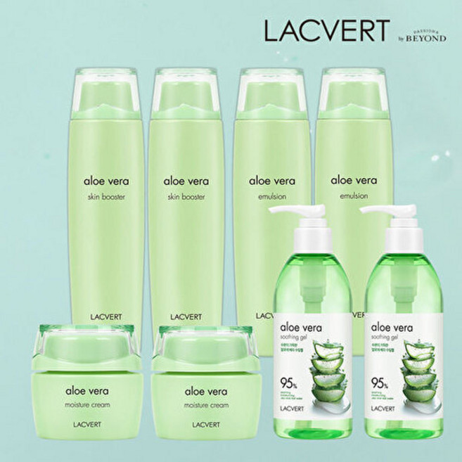 엘지생활건강 +라끄베르 알로에 베라 기초 4종 완벽 2세트(스킨 2병+에멀전 2병+크림 2병+수딩젤 2병), 2세트