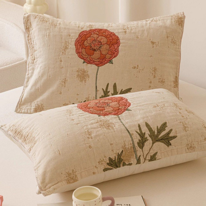 톡톡한 거즈 전면 순면 베개커버 2개 세트