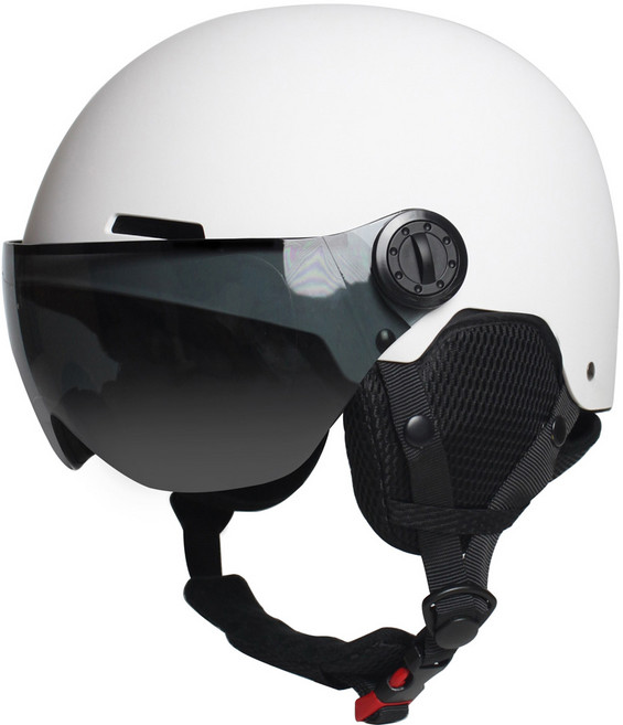 애몰라이트 AMH-08 스키 헬멧 일체형 고글 스노우보드, 화이트, 1개
