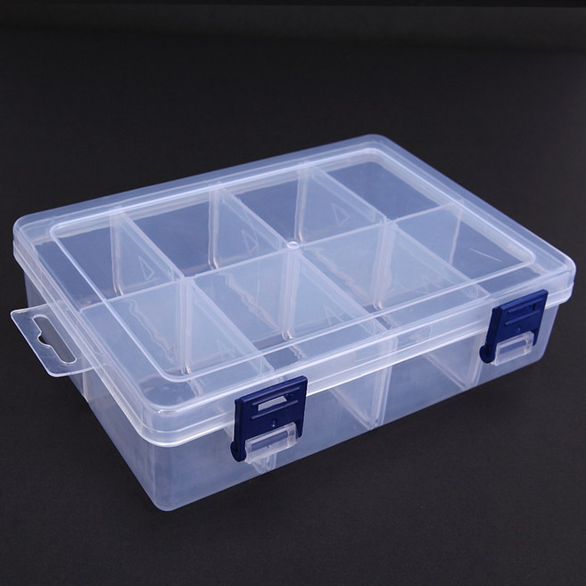 좋은리빙 수납함 8칸 부품 소품 보관함 정리함 케이스 ndo608, 1개, 반투명