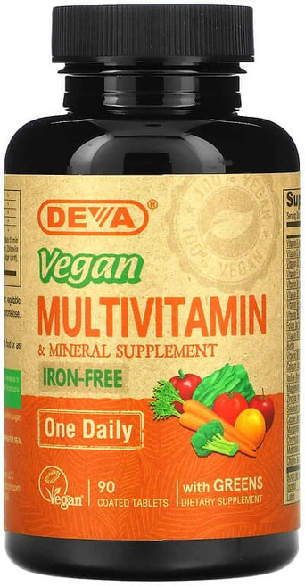 데바 종합비타민 멀티비타민 미네랄 Multivitamin 철분비함유 코팅정제 90정, 1개 - 쿠팡