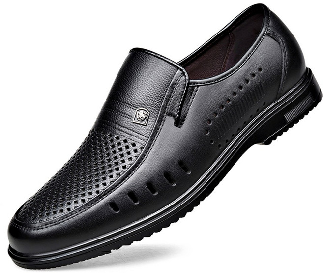 [ 보이앤맨 ] 남자 소가죽 여름 펀칭 구두 편한 망사 남성 캐주얼화 슬립온 단화 신발 슈즈 (사이즈 : 235/240/245/250/255/260/265/270/275/280)