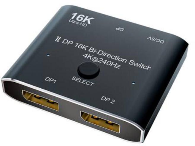 디스플레이 포트 2.0 스위처 16K 60hz 4K 240hz DP-DP 스위치 분배기 80Gbps HDR 3D 모니터 비디오 PC 노트북 TV DP 2.0 케이블용, 1) DP16K Switch, 1개
