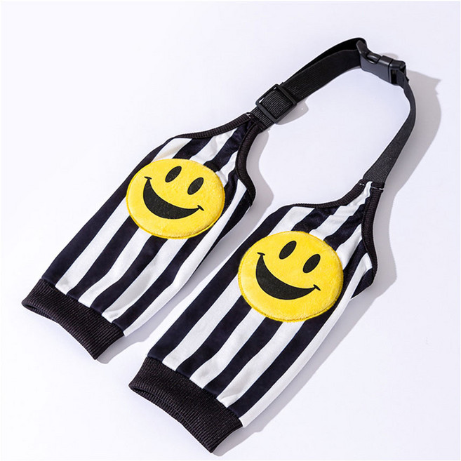 福媽寵物 寵物護膝 狗狗護肘 關節保護套 保護前腿 大型犬適用, 笑臉黑, 1個