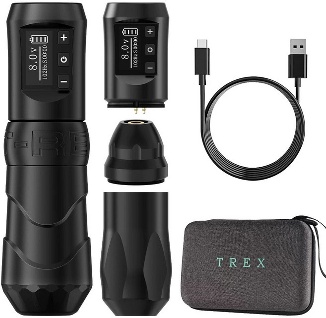 충전식 타투펜 타투프린터 모크 타투머신 이레즈미 셀프, B. Kavalong 문신 기계 듀얼 배터리