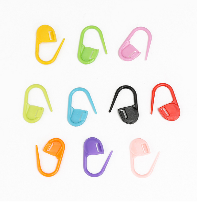 옷핀형 단수표시링 뜨개용품, 10개, 랜덤