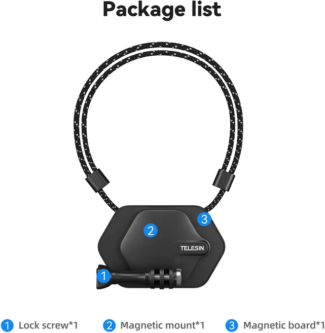 TELESIN 마그네틱 카메라 넥 거치대 마운트 걸이 브래킷 퀵릴리즈 고프로 12 11 10 액션 4 insta360 X3, 01 Ordinary suit A, 01 China Mainland