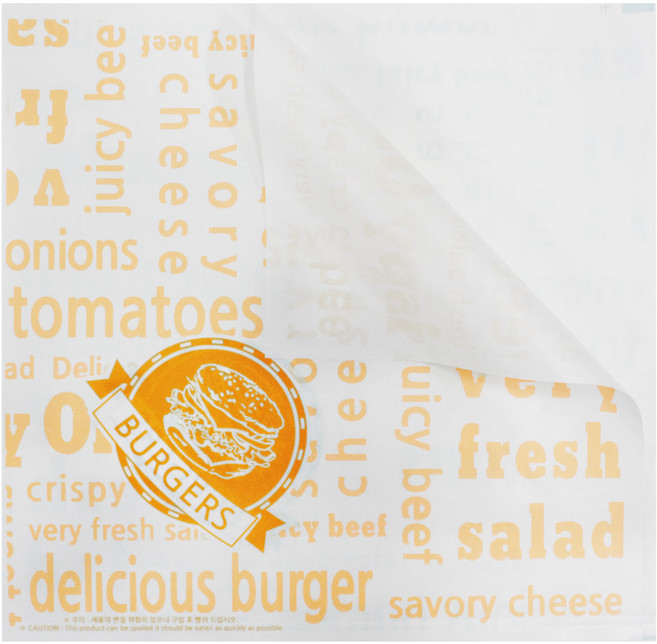 벅스웨이 햄버거포장지 L자형 20cm, 1000개, 1000개