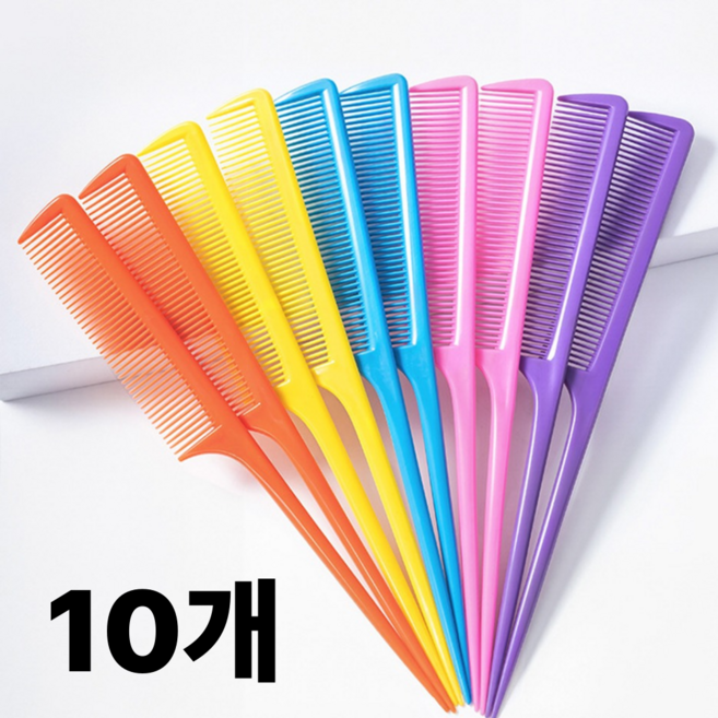 한솔템 꼬리빗 머리빗, 10개, 혼합