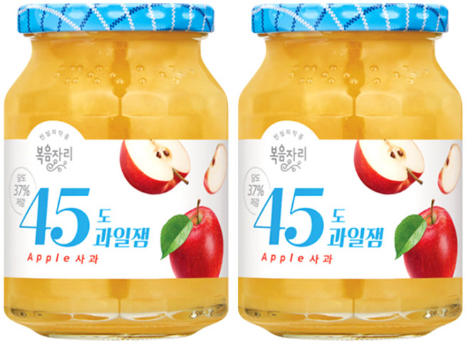 복음자리 45도 과일잼 사과, 350g, 2개