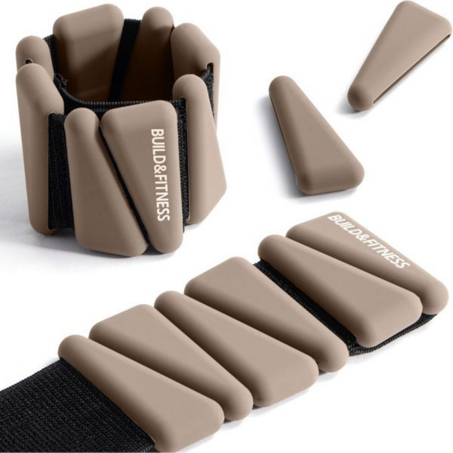 중량 그립 웨이트 스트랩 손목 발목 여성 남성 운동을 위한 조절 가능한 밴드 2 - 2파운드 또는 4파운드 세트 각 1파운드 달리기 조깅 걷기 요가 댄스 필라테스 유산소 운동, 2LB (1LB each), Mocha