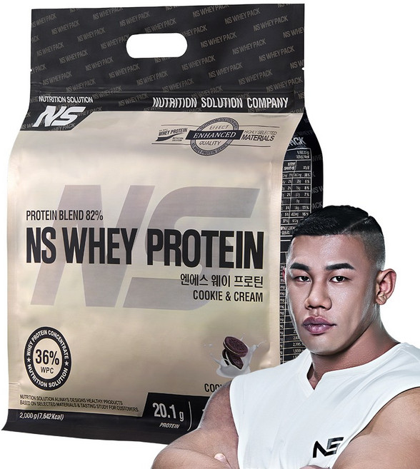 NS 웨이 프로틴 쿠키앤크림맛 헬스보충제 단백질보충제 프로틴, 1개, 2kg