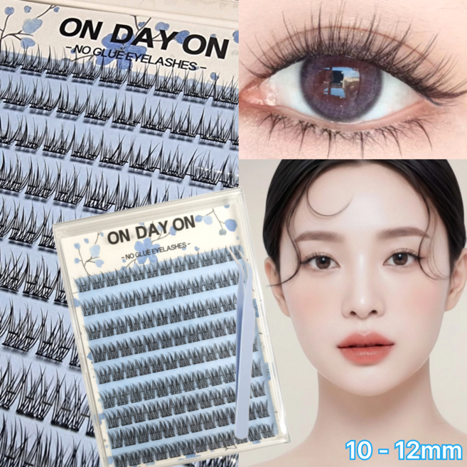 온데이온 3초 풀필요없는 노글루 인조 속눈썹 10-12mm 대용량 120P, 1개, 테일