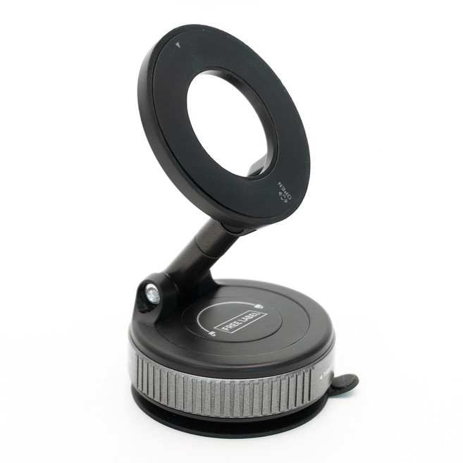 프리라벨 맥세이프 거치대 차량용 핸드폰 거치대 360도 회전 진공흡착식, 블랙, 1개