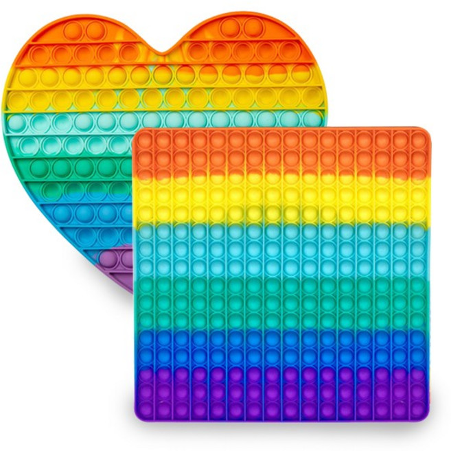 팝잇 레인보우 버블 푸쉬팝 초특대형 실리콘 뽁뽁이 장난감, 팝잇 레인보우 버블 푸쉬팝 초특대형-사각형 40cm, 1개