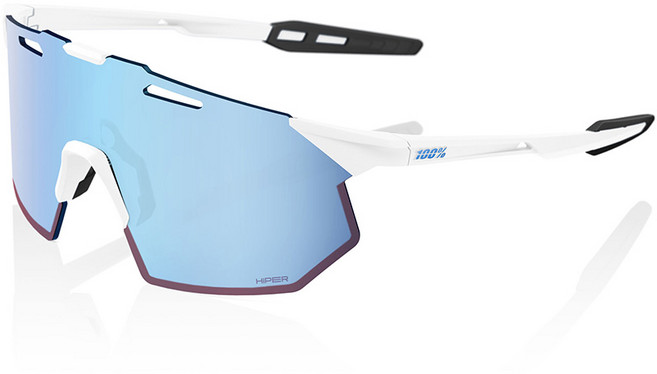 100% 백퍼센트 하이퍼크래프트 SQ 소프트 텍트 화이트 - 하이퍼 블루 멀티레이어 렌즈 / 스포츠 선글라스 고글
