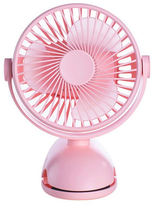 夾式小風扇 720度旋轉 輕音運行, 粉色, 長續航-【不帶電池】