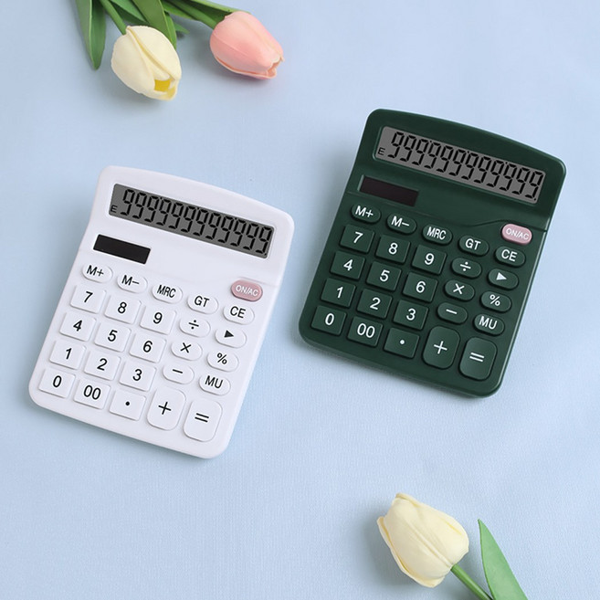 파스텔 계산기 다용도 전자계산기 사무용 학생용 휴대용 미니 계산기, 1개, 블랙