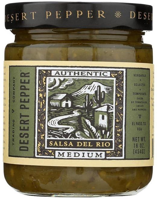 Desert Pepper 미디엄 살사 델 리오 살사 473.2ml (16온스) - 케이스 당 6개. 201919, 454g