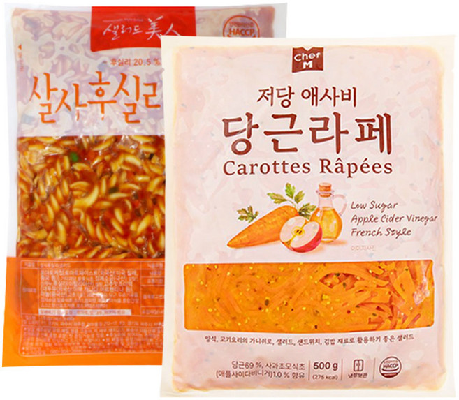 쉐프엠 저당 애사비 당근라페 500g + 살사후실리 샐러드 1kg