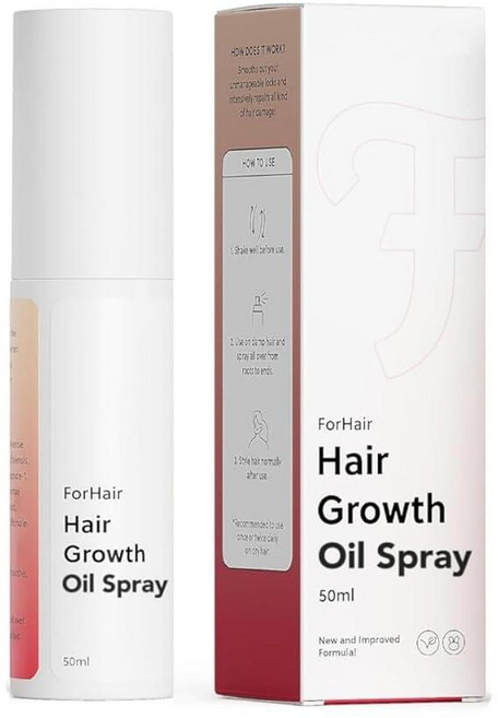 여성 및 남성용 모발 성장 스프레이 - 로즈마리 오일 및 비오틴 탈모 트리트먼트 얇은 모발을 위한 모발 재성장 세럼 호르몬 프리 산후 모발 성장 오일 빠른 흡수 기름지지, 핑크-50ML