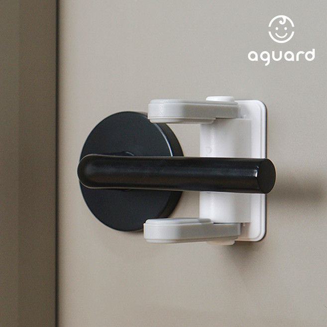 아가드 문 손잡이 안전잠금장치 문고리고정장치, 1개, 화이트