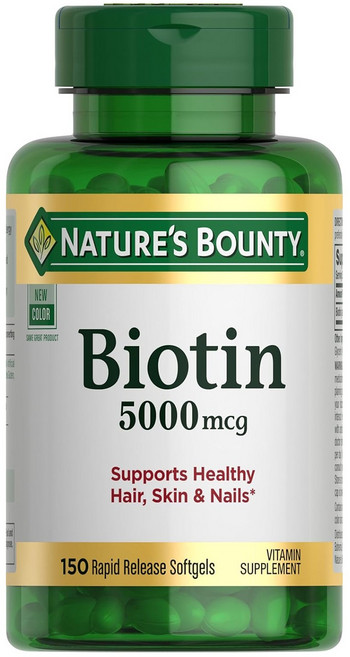 NATURE'S BOUNTY 生物素 5000mcg 軟膠囊, 1個, 150錠