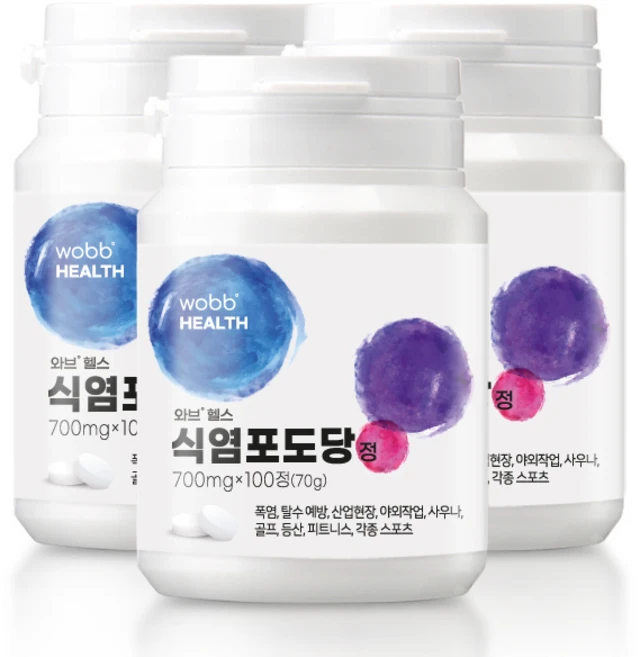 와브헬스 식염 포도당 정 스포츠 에너지 캔디 사탕 전해질 부족 보충제, 3개, 100정 - 쿠팡