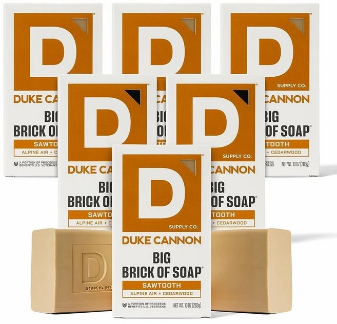 Duke Cannon Big Brick of Soap 트로피 게임 283.5g(10온스) (6팩) - 사냥에서 영감을 받은 남성용 바 비누 - 우디 & 깨끗한 향 - 초대형 트, 톱니, 283g - 쿠팡