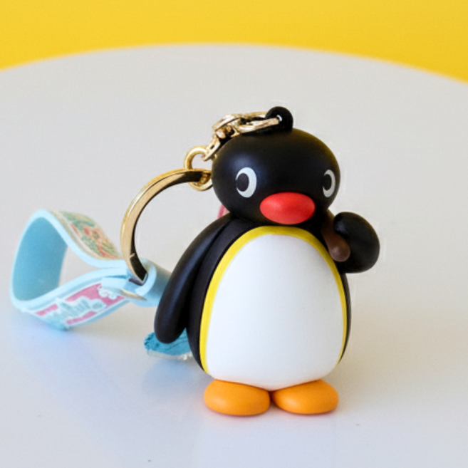 BSC 핑구 보따리 피규어 키링 CGV굿즈 펭귄 펭귄키링 핑구키링, 1개, 2. 핑구보따리 피규어 키링_박스형, 6cm