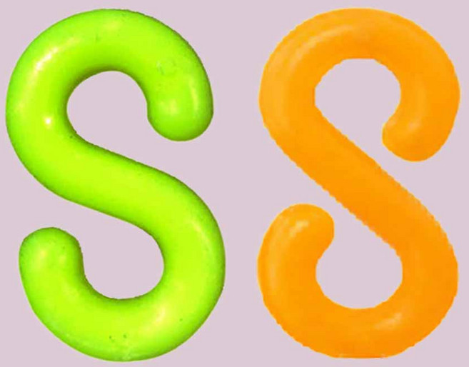 G82445 플라스틱 연결고리 S형 주차 출입금지 체인고리 6mm, 6mm 노랑색, 1개