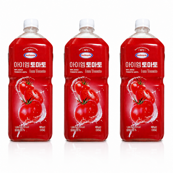 보넬드 아이엠 토마토주스 100% NFC 착즙주스, 3개, 1L