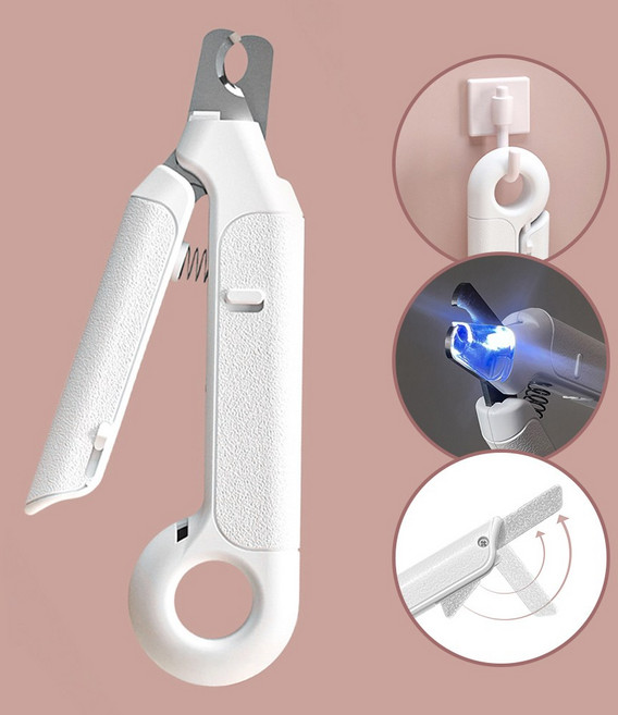 코지스 LED 고양이 강아지 발톱깎이 소형 중형견, 1개, 화이트