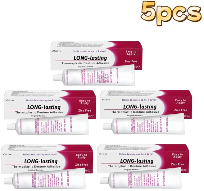 5pcs 원활한 맞춤 열가소성 틀니 접착제 편안한 휴대용 구강 관리 오래 지속되는 재사용 가능한, 01 5PCS