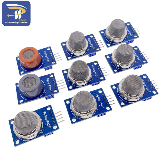 MQ-2 MQ-3 MQ-4 MQ-5 MQ-6 MQ-7 MQ-8 MQ-9 MQ-135 Arduino 스타터 DIY 키트 용 감지 연기 메탄 액화 가스 센서 모듈, 03 Each 1pcs