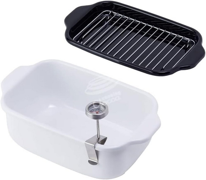 후지호로 화이트 법랑 튀김 냄비 (온도계 포함)