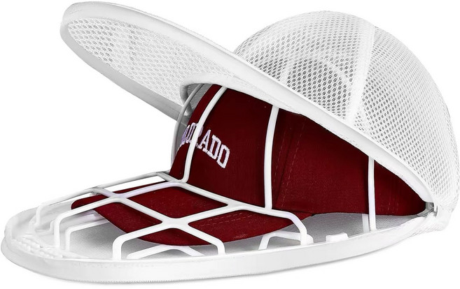 모자 전용 세탁망+변형방지 세탁틀 세트, 화이트-S, 1개